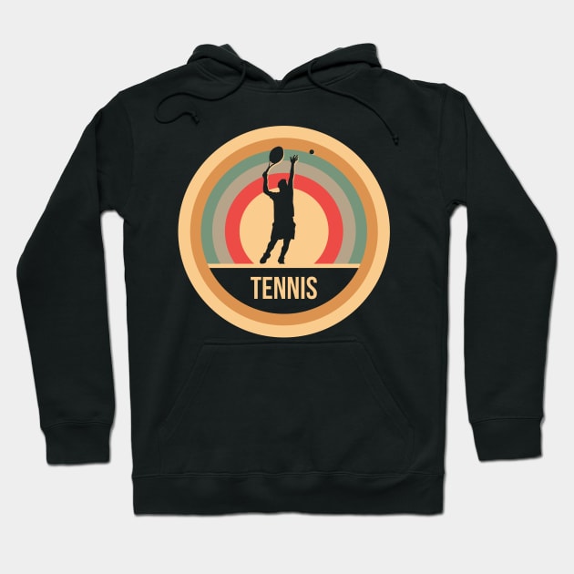Retro Vintage Tennis Gift For Tennis Players Hoodie by OceanRadar